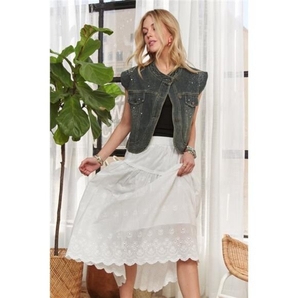 ✨NWT ADORA Sleeveless Button Down Denim Jacket - Picture 6 of 16